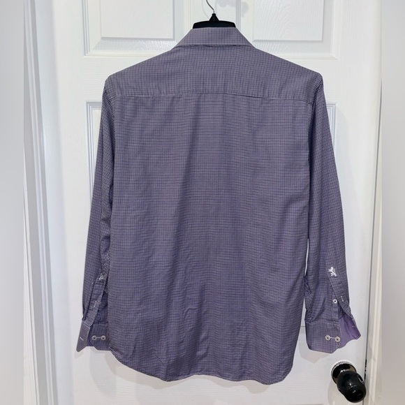 BUGatchi LS Button Down purple and black houndstooth shirt SZ 16/40​​​​ - Picture 3 of 7